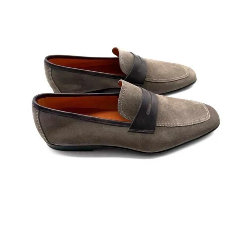 Magnanni Suede Loafers Taupe Grey Never Worn - Picture 3 of 8